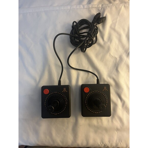Original Atari 2600 Joystick Controllers Black Orange Trim OEM - Lot Of Two - Picture 1 of 5